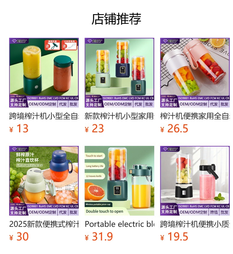 Portable Electric Blender Cup with Ice Crusher