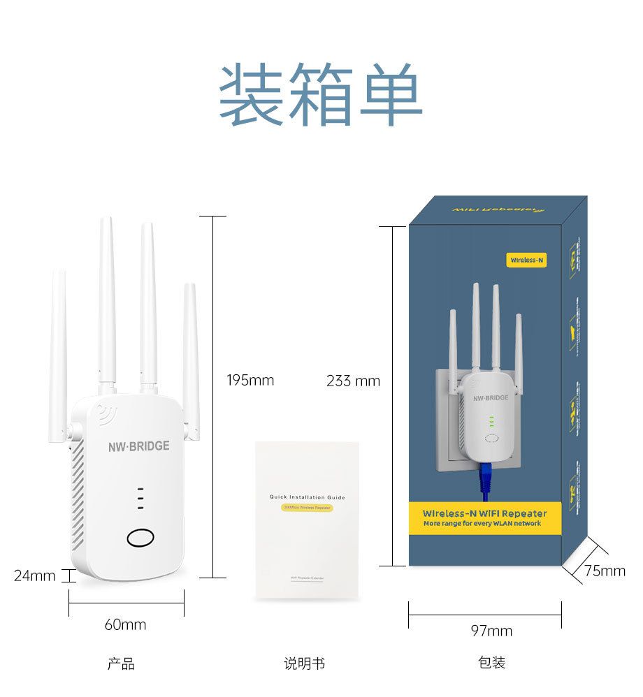 WiFi repeater and booster, eliminates dead zones