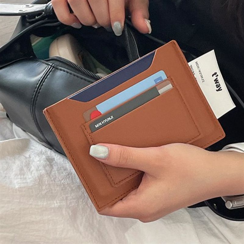 Korean-style travel passport holder, PU leather, multiple card slots