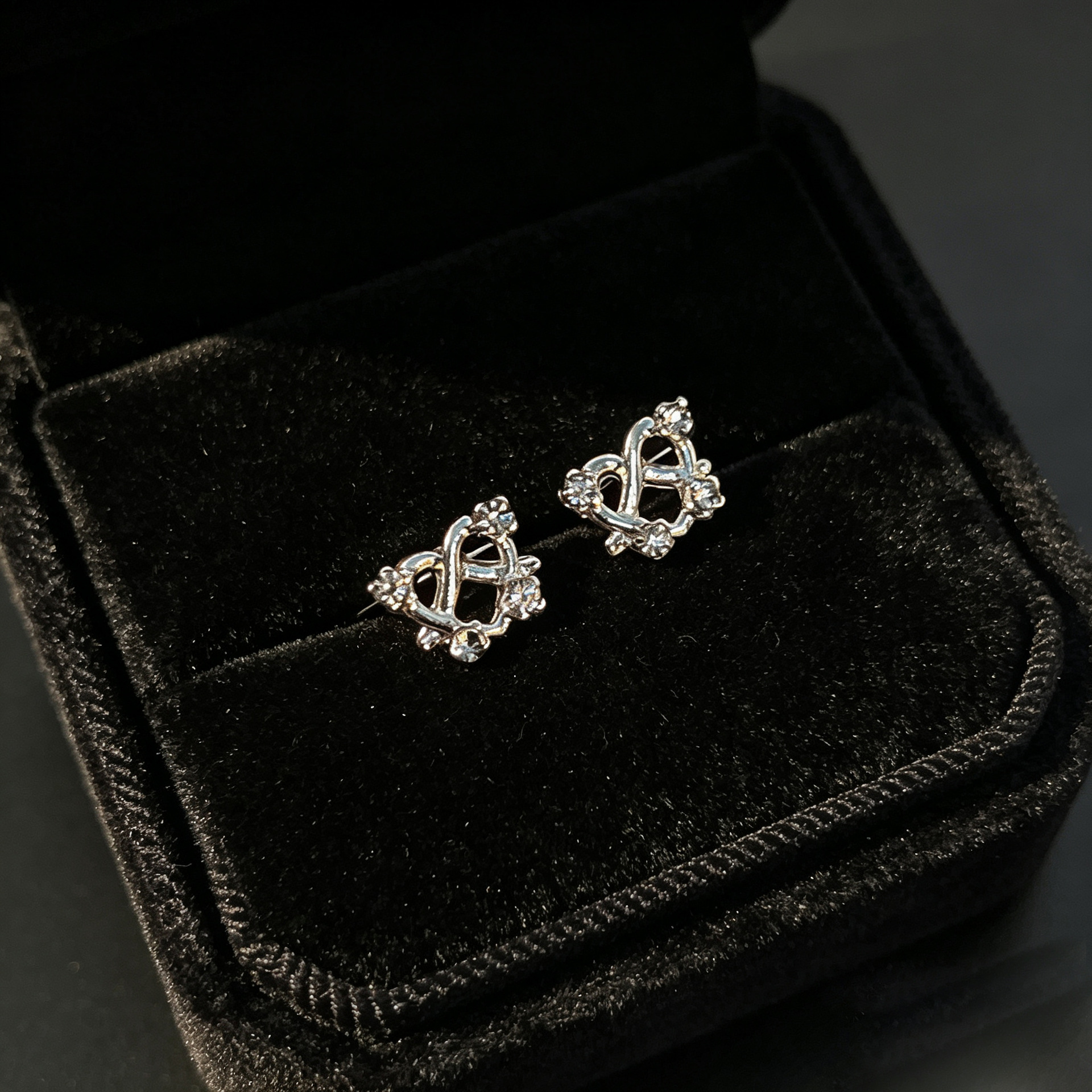 S999 Sterling Silver Zircon Stud Earrings Women