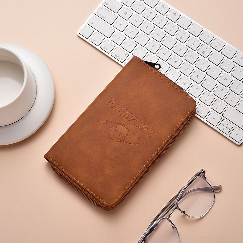 Zippered Passport Holder, Travel Document Organizer
