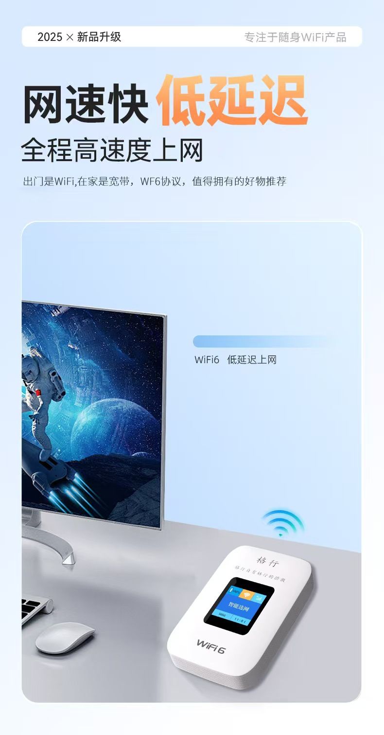 WiFi 6 taşınabilir router 4000mAh gigabit hızı