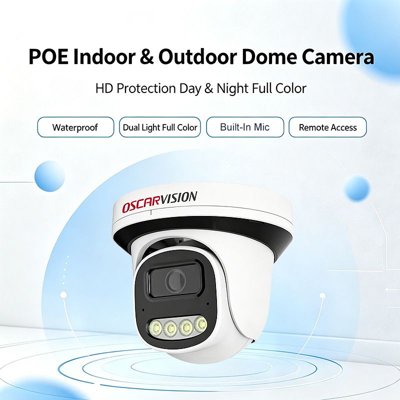 POE Dome Camera 8MP Night Vision Remote Control Indoor