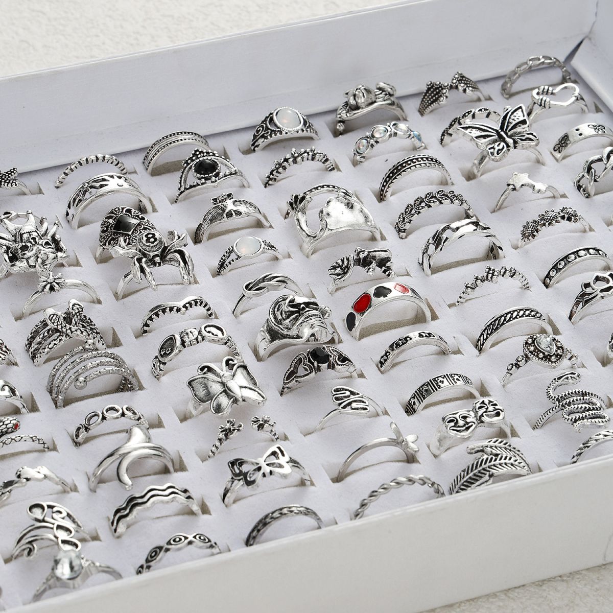 Damengold-Set 40-teilig, Silber, Retro-Design