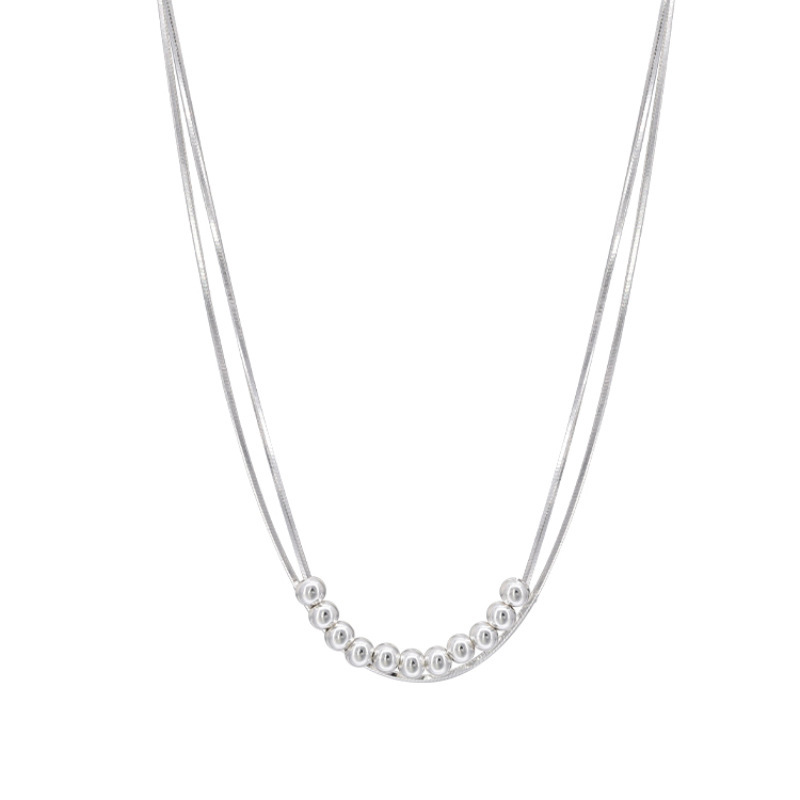 S925 silver double-layer snake chain women's necklace