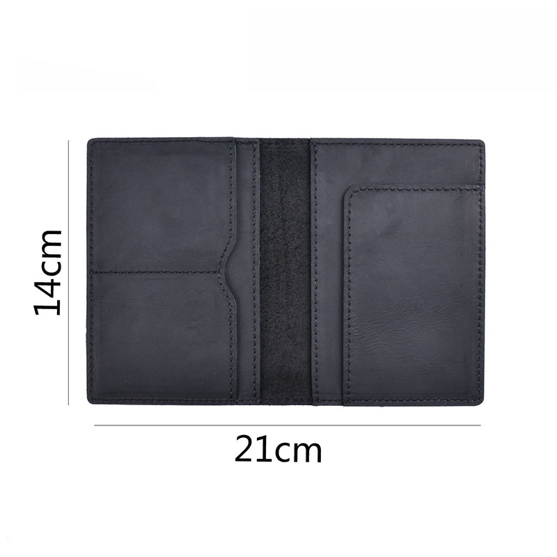 Genuine leather passport holder, vintage handmade