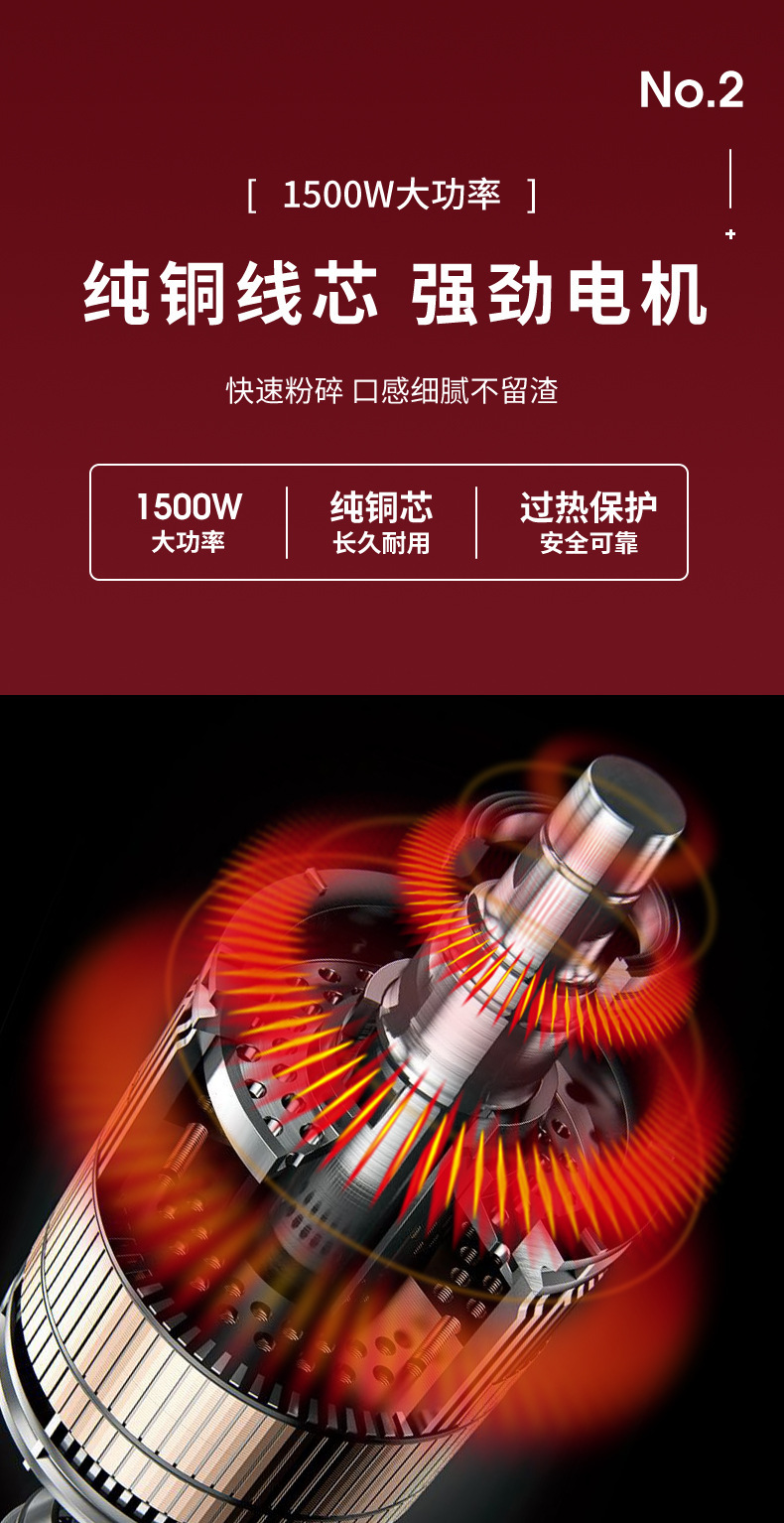 Commercial high-power blender, automatic soy milk maker, juicer