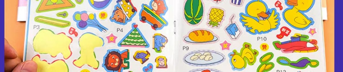 Kinder-Aufmerksamkeits-Stickerbuch 2-6 Jahre, wiederverwendbar