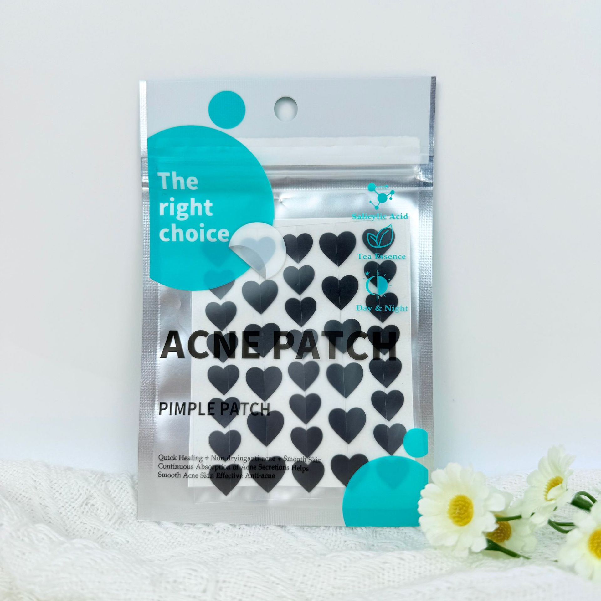 Pimplepatch Heart-Shaped Acne Patches Hydrocolloid Effective