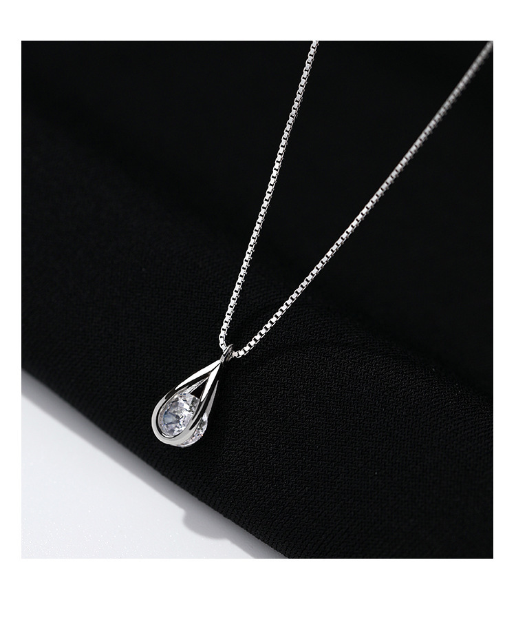 925er Silber Wassertropfen Halskette Damen