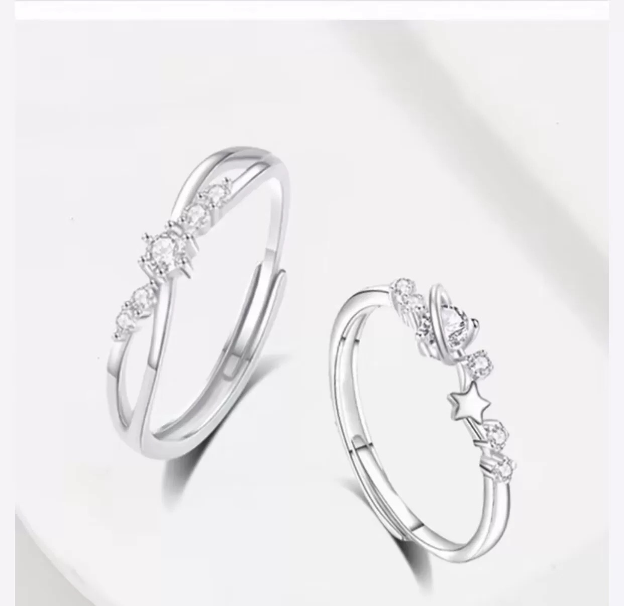 S999-Sterlingsilber Partnerringe, minimalistisches Design