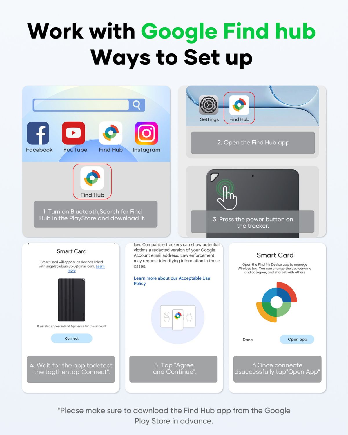 Smart tracker card, Android/iOS compatible, ultra-thin, 5-year standby