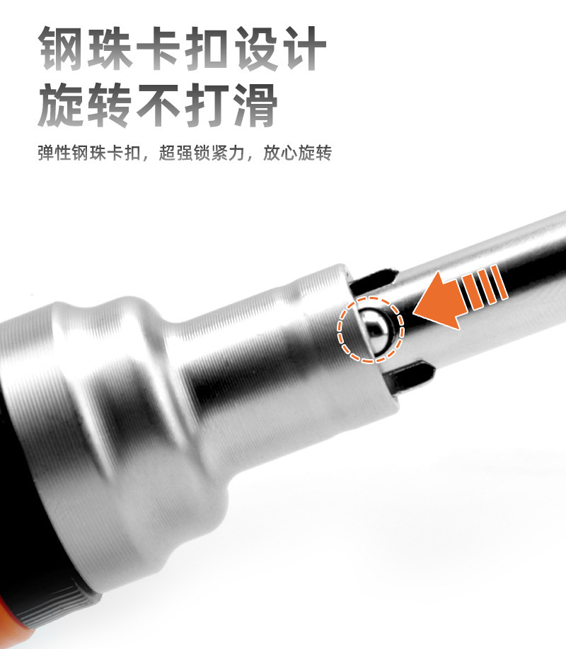 Magnetic ratchet screwdriver set, telescopic design