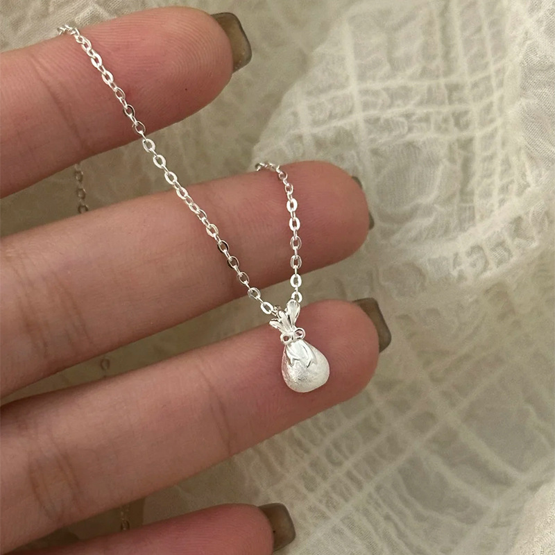 S999 Sterlingsilber Glücksbeutel Halskette Chinesischer Stil
