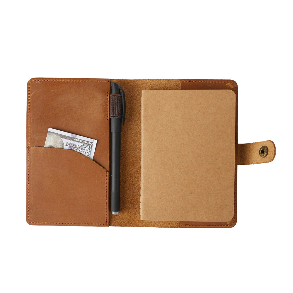 1158 Genuine Leather Crazy Horse Passport Travel Wallet Card Holder