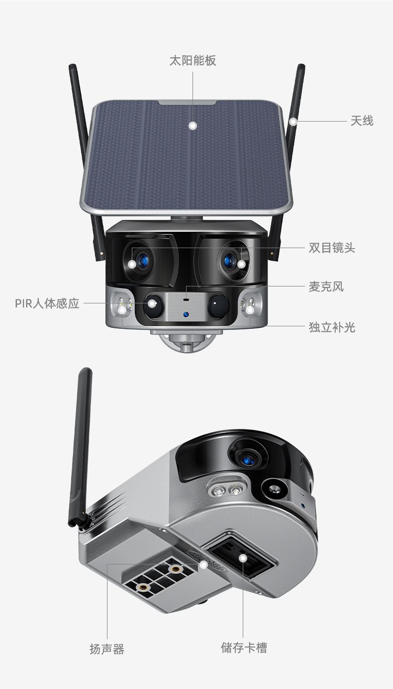Solar Camera 8MP Night Vision 4G Wireless
