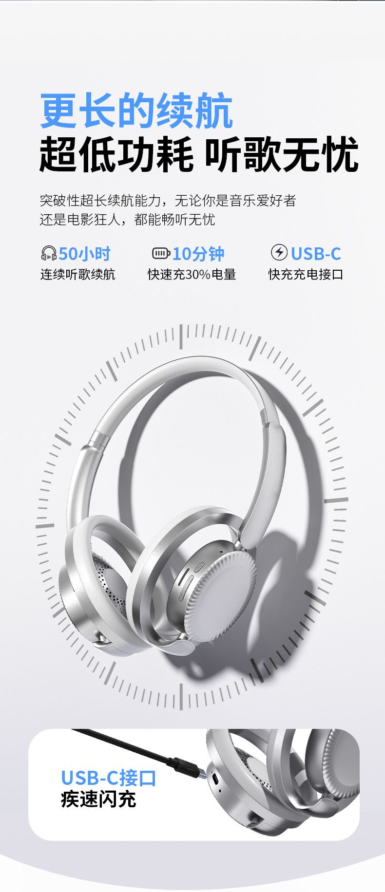 Open-Design Bluetooth-6.0-Kopfhörer mit Stereo-Surround-Sound