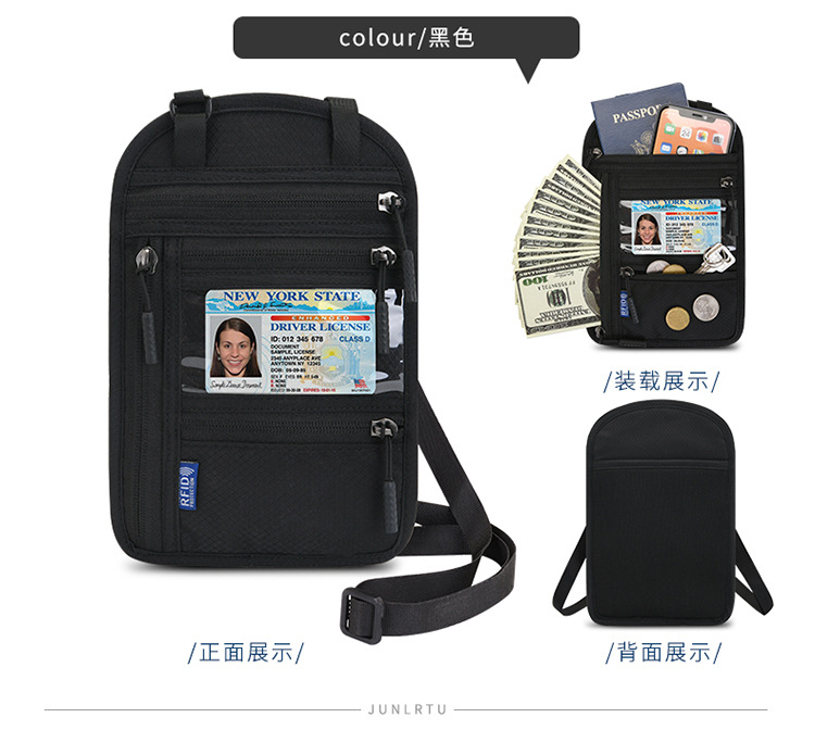 Document Bag with RFID Protection, Neck Hanging