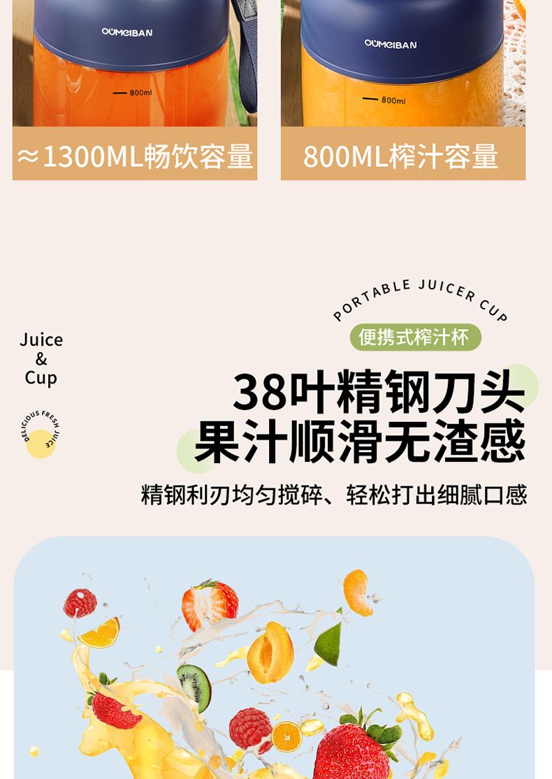 Portable Juice Maker Ice Crusher Cordless Compact