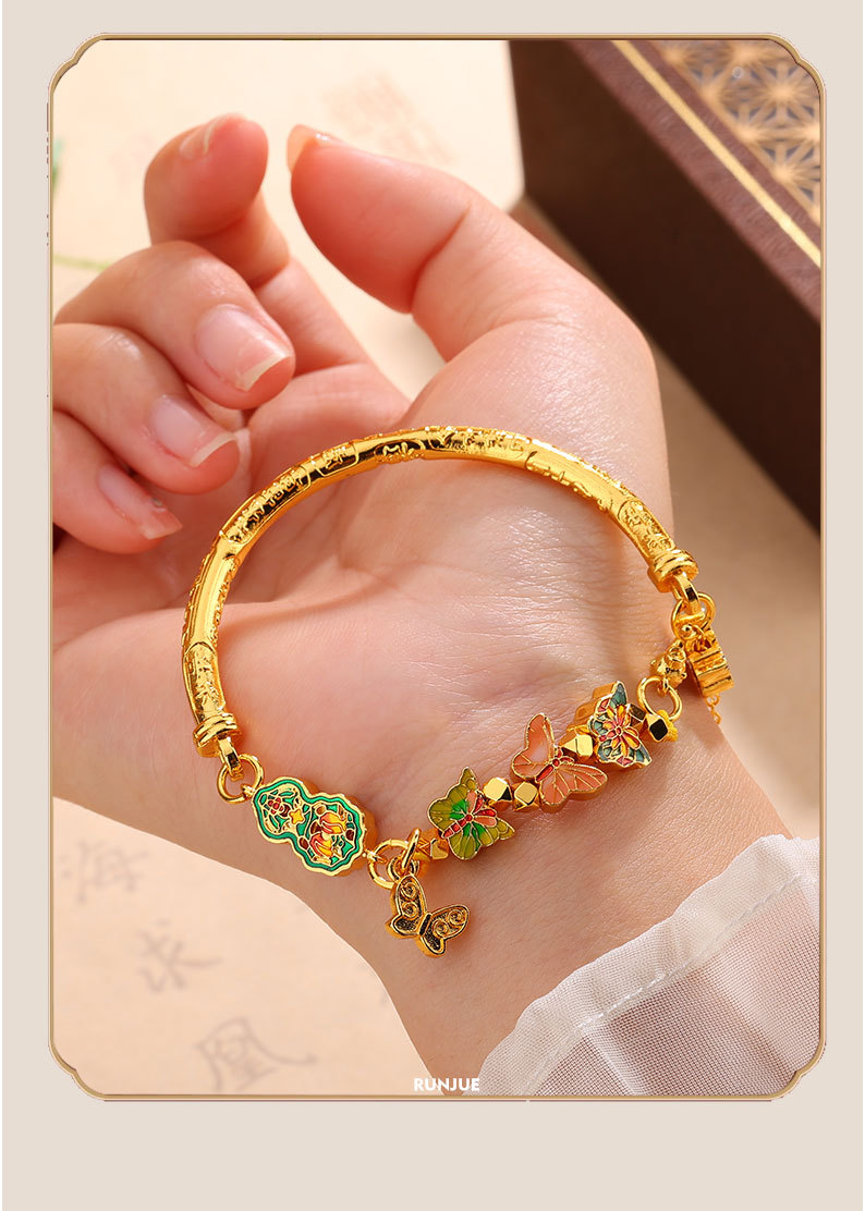 Gold Half Bangle, Butterfly Pearl, Design Jewelry