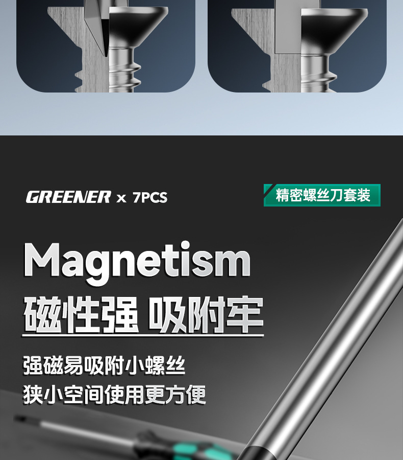 Precision screwdriver set, cross-shaped tips, for phones and watches