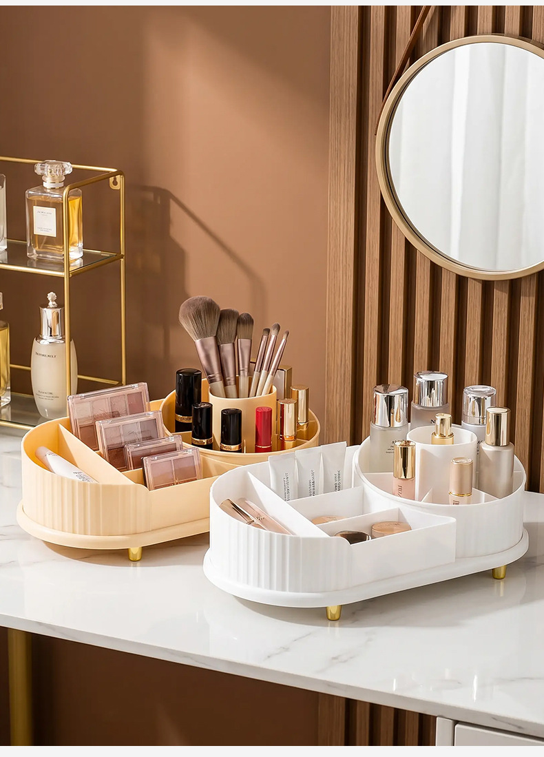 Rotating cosmetic storage organizer