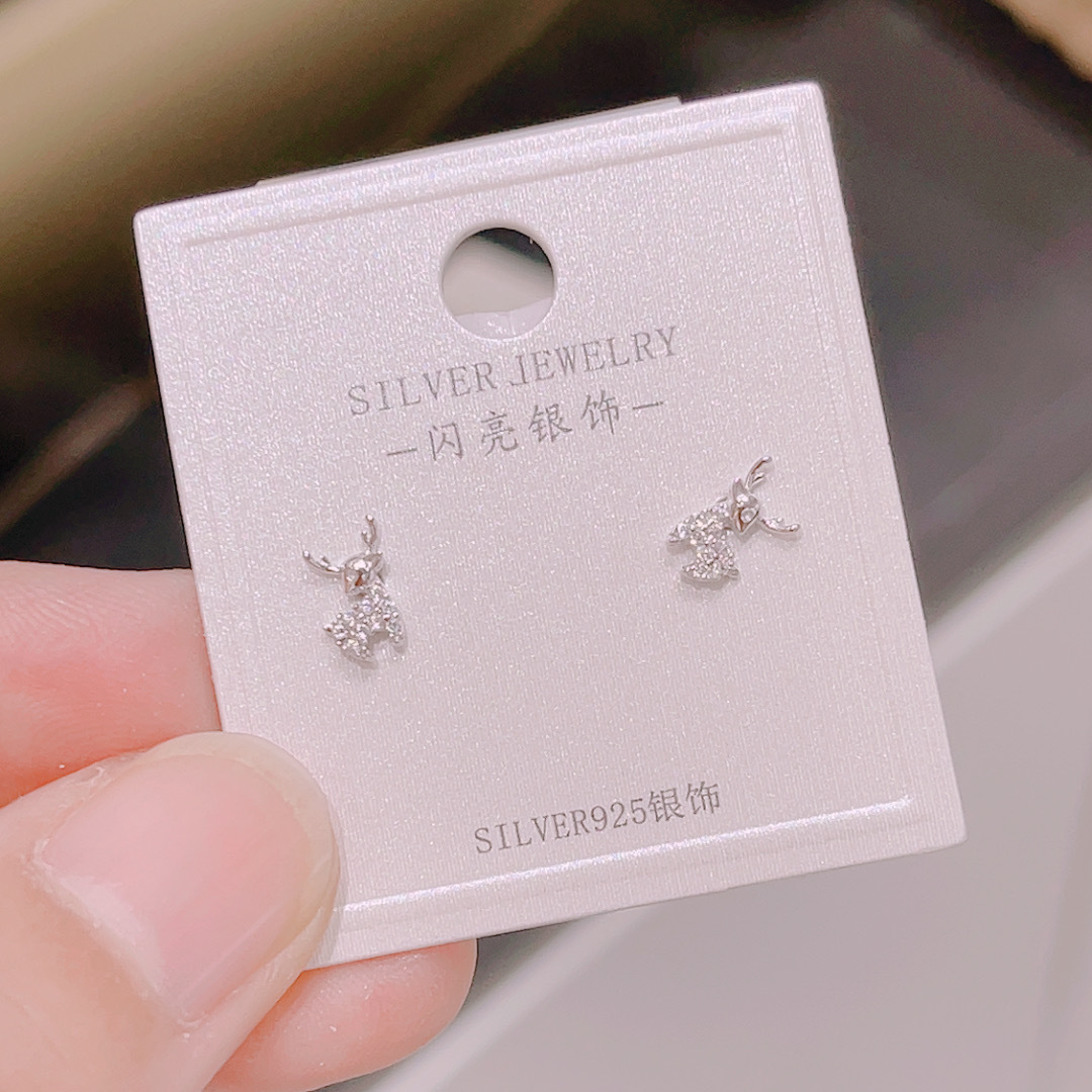 S925 Silber Damen Mini Ohrstecker, koreanischer Stil