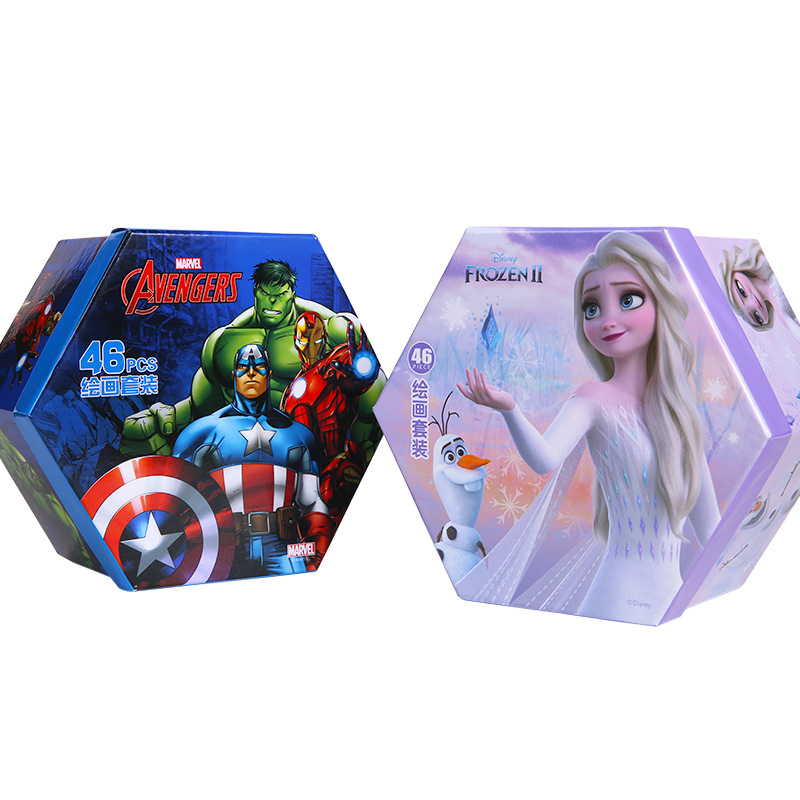 Disney coloring set, watercolor, colored pencils, gift box