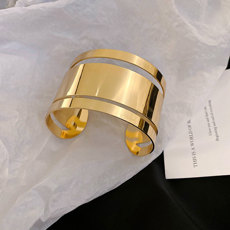 Irregular concave bracelet, niche design, silver-toned