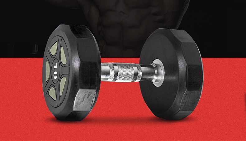 Gym dumbbell set, dual-purpose, rubber coated, commercial