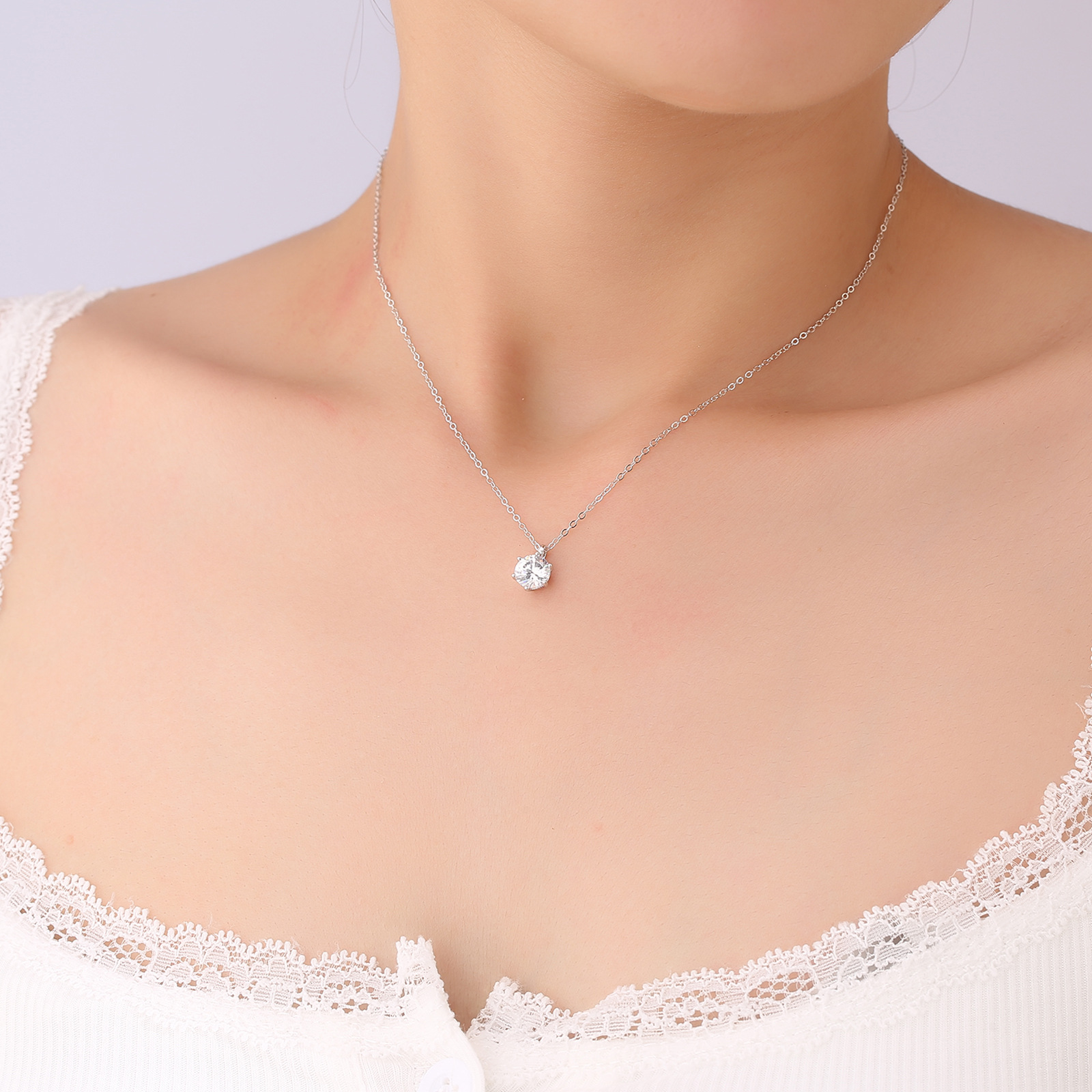 Moissanite sterling silver necklace, 925, versatile pendant