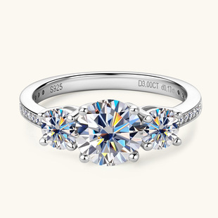 Moissanit Ring für Damen mit Sternendesign, Silber