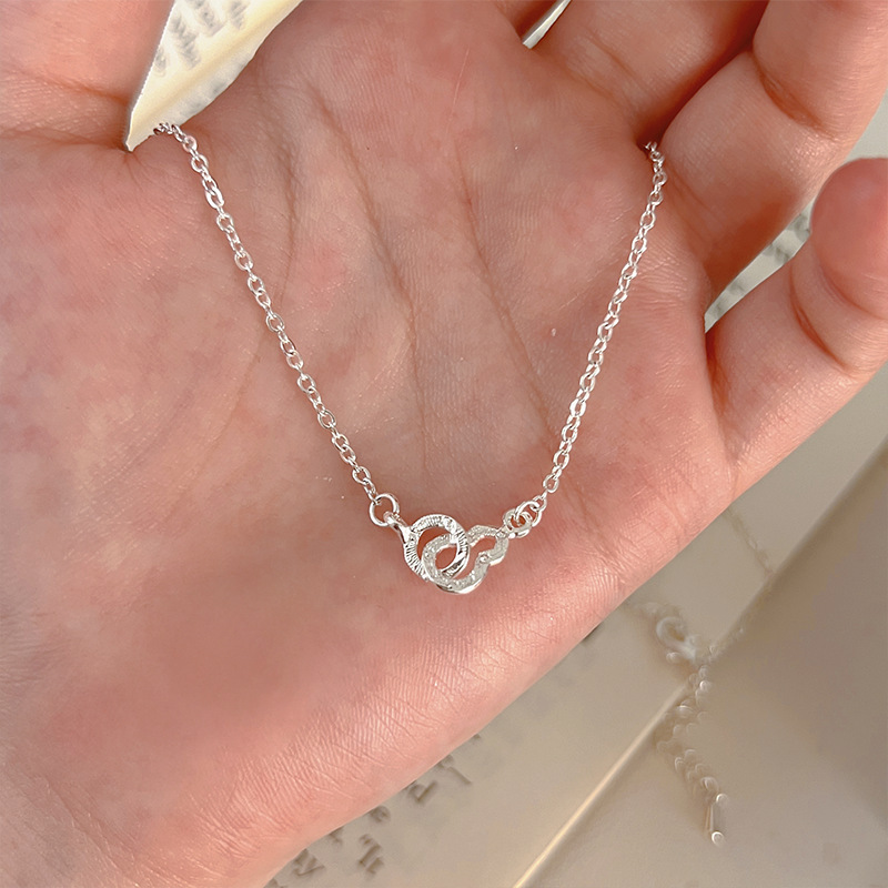 S925 Silber Zirkonia Halskette Damen, Schlüsselbein Kette, leicht luxuriös