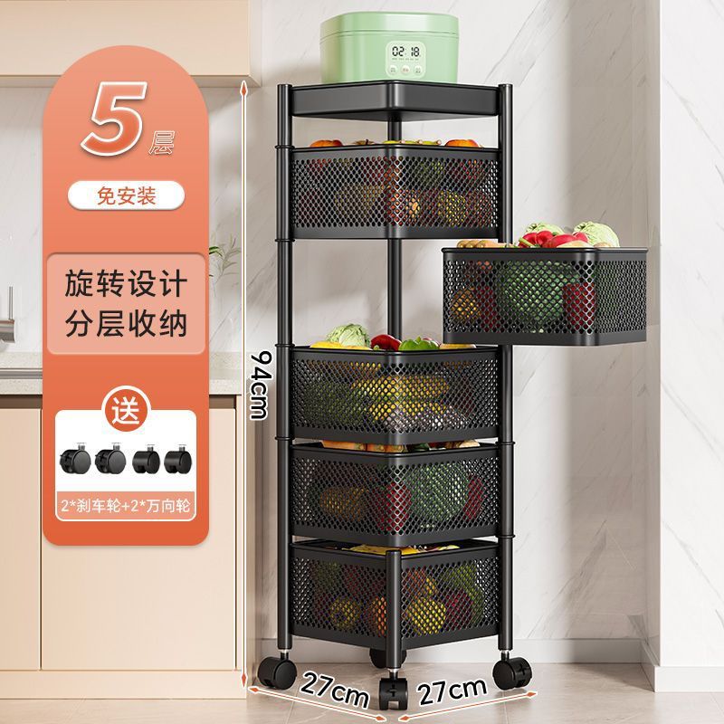 Kitchen cabinet shelf system with rotating compartments, spice and bowl storage