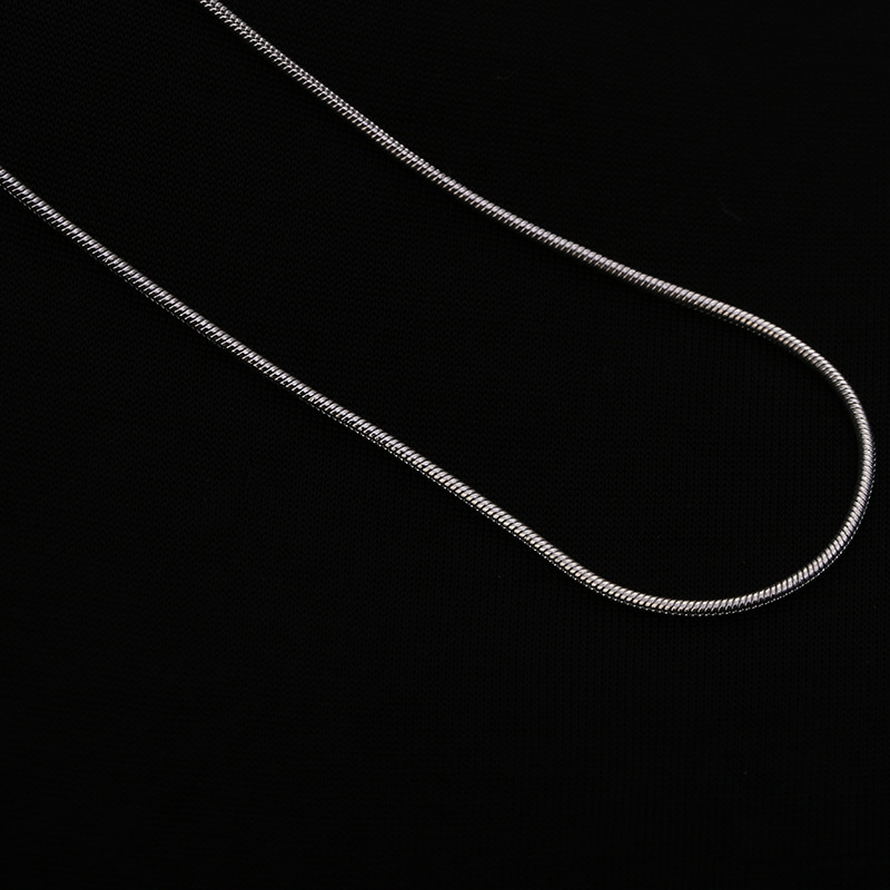Silver 1mm snake bone chain necklace