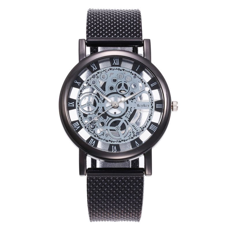 Herrenquarzuhr, Openwork-Design, Mesh-Armband