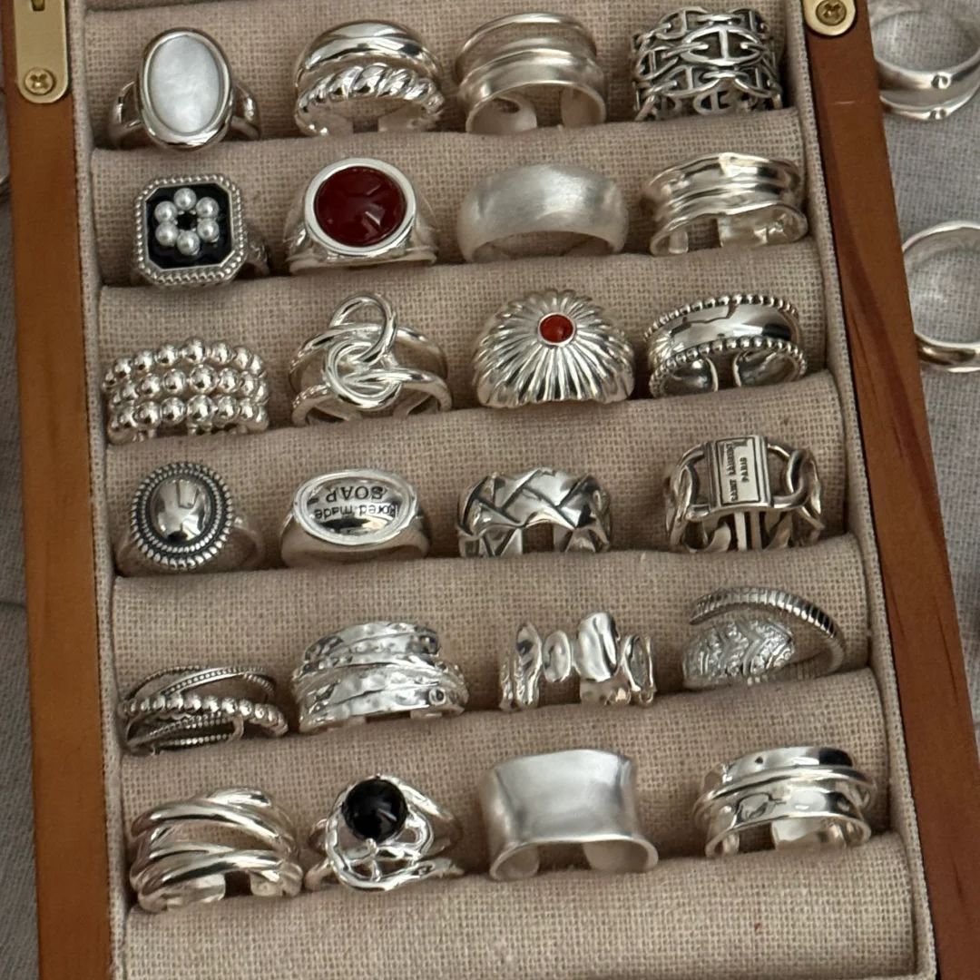 Vintage simple ring, fade-resistant, women's
