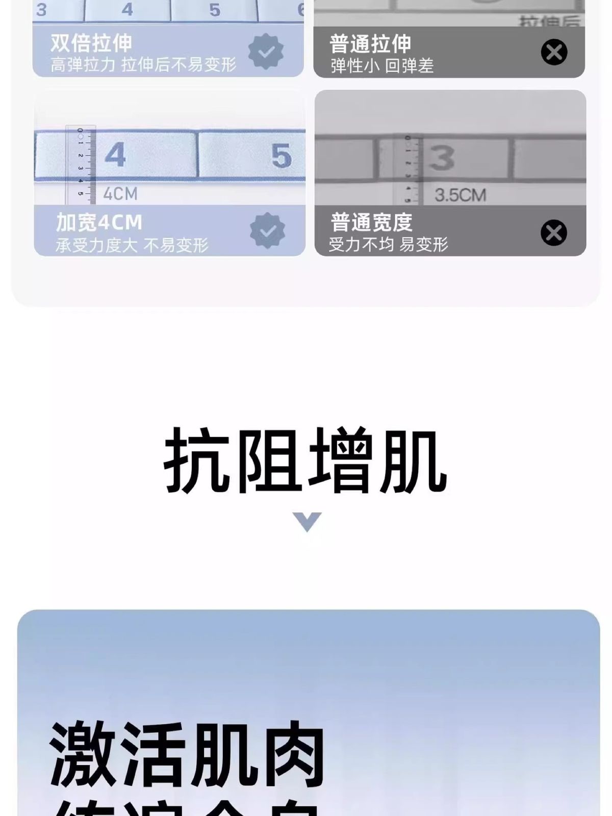 拉绳抗阻增肌数字阻力带中老年专用锻炼臀大肌腿部肌肉训练弹力带