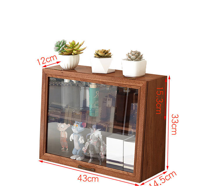 Solid Wood Vintage Storage Box with Drawers Desktop Display