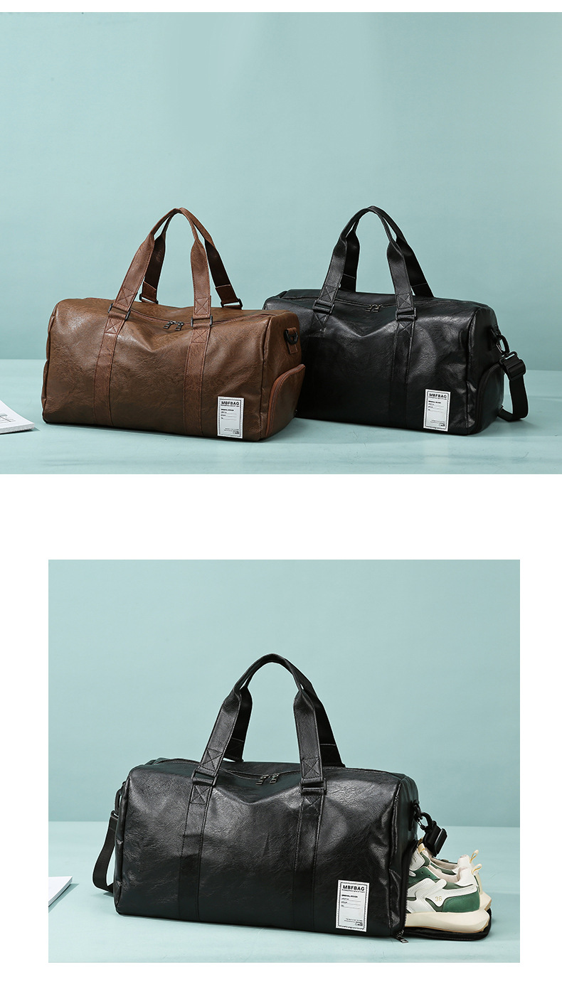 Portable travel bag, soft PU leather, multifunctional