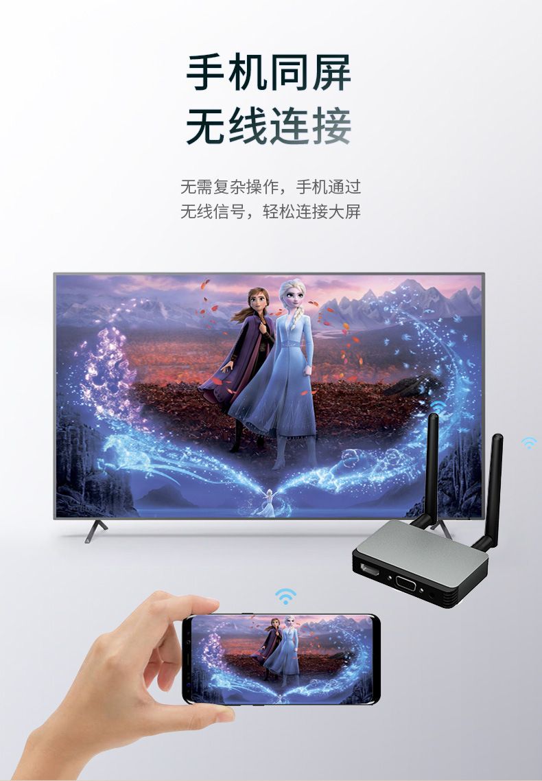 Wireless HDMI display adapter, 50-meter range for laptop and TV