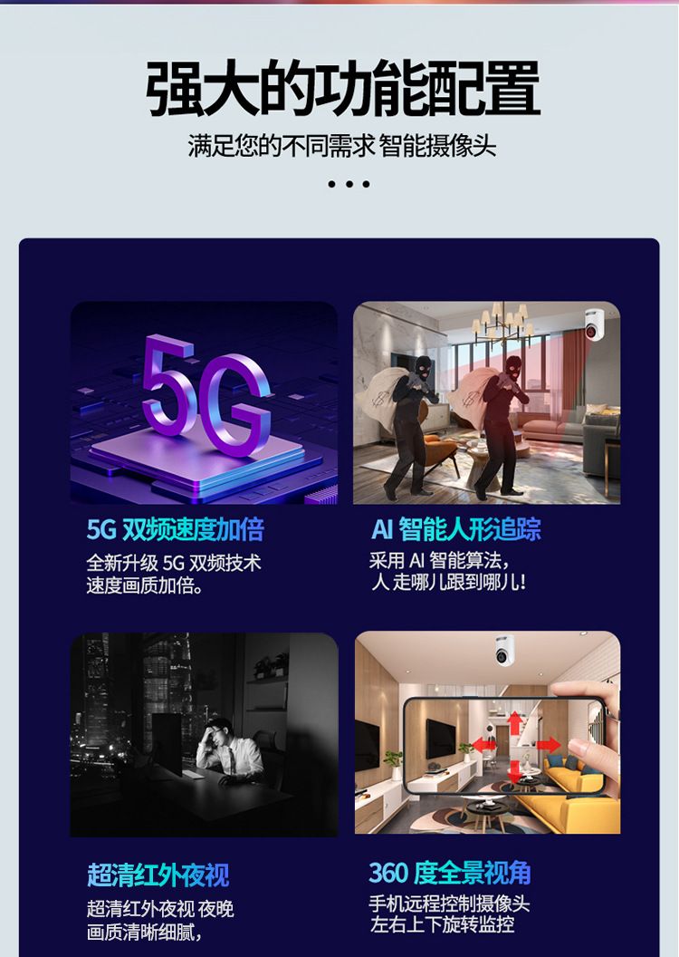 Kablosuz WiFi HD kamera gece görüş ev izleme sistemi