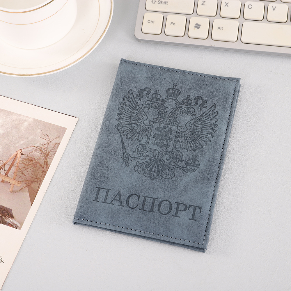 Reisepass-Brieftasche mit russischem Wappen, multifunktional