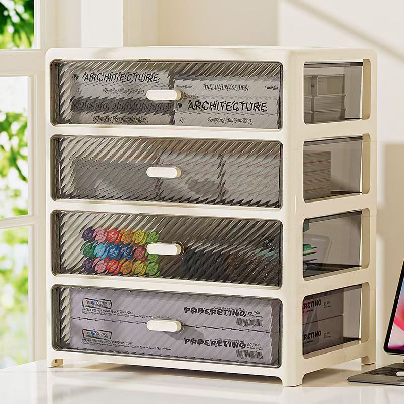 Storage box, multi-layer drawer, transparent, desktop organizer