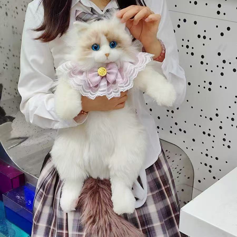 Peluş kedi sırt çantası, sevimli, yumuşak, çocuk oyuncağı ve hediye
