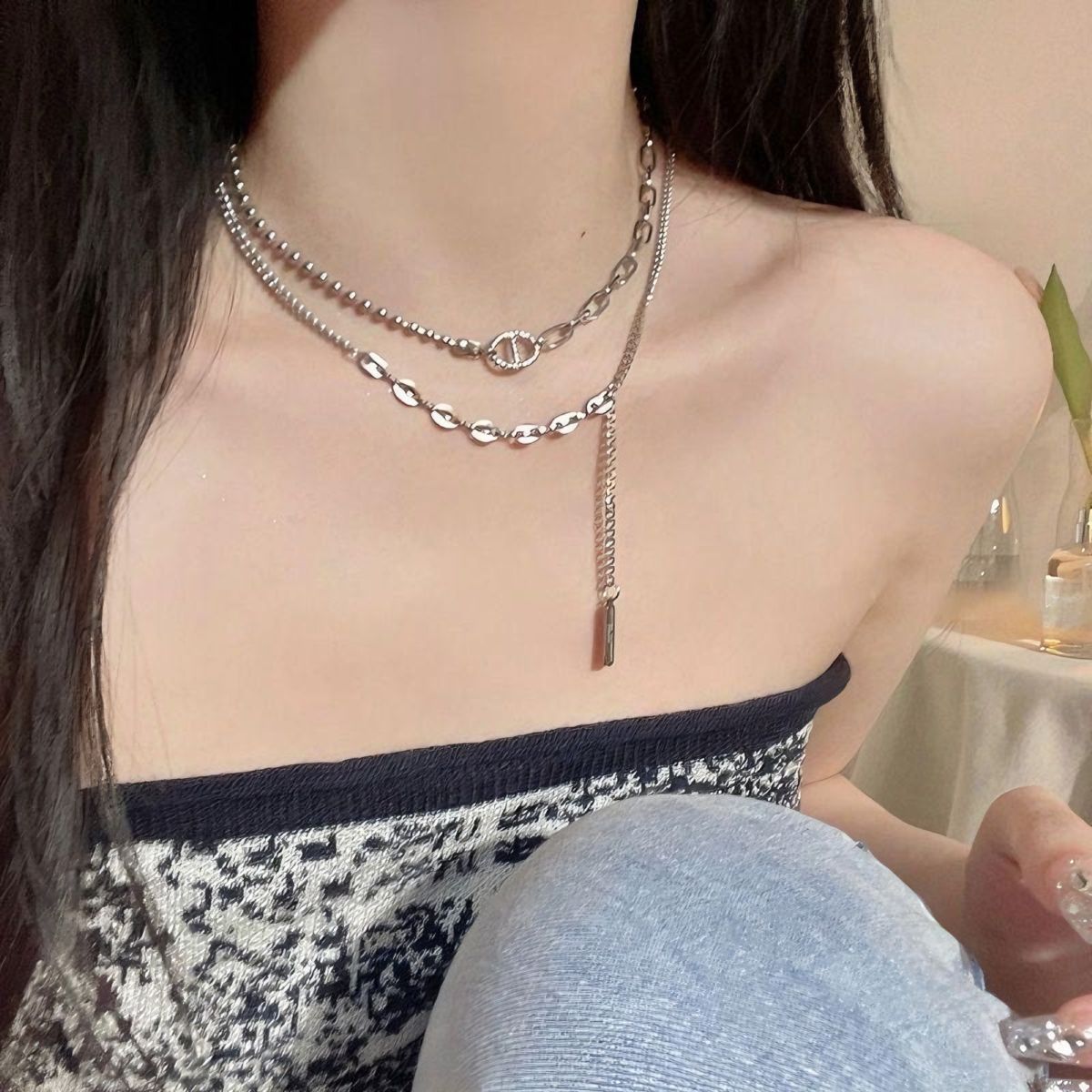Tassel Chain Necklace Women's Minimalist Design