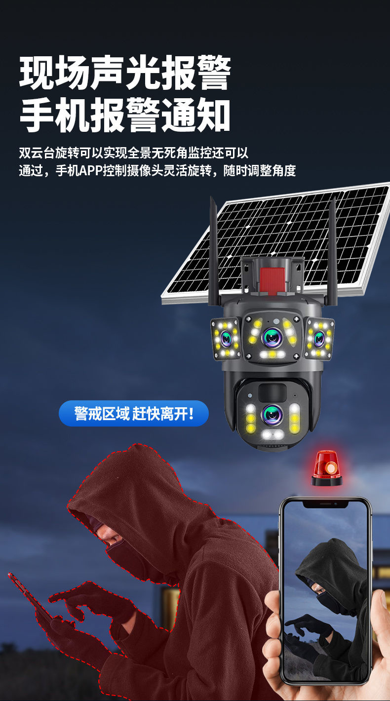Solar-Überwachungskamera 360° Nachtsicht 4G intelligent