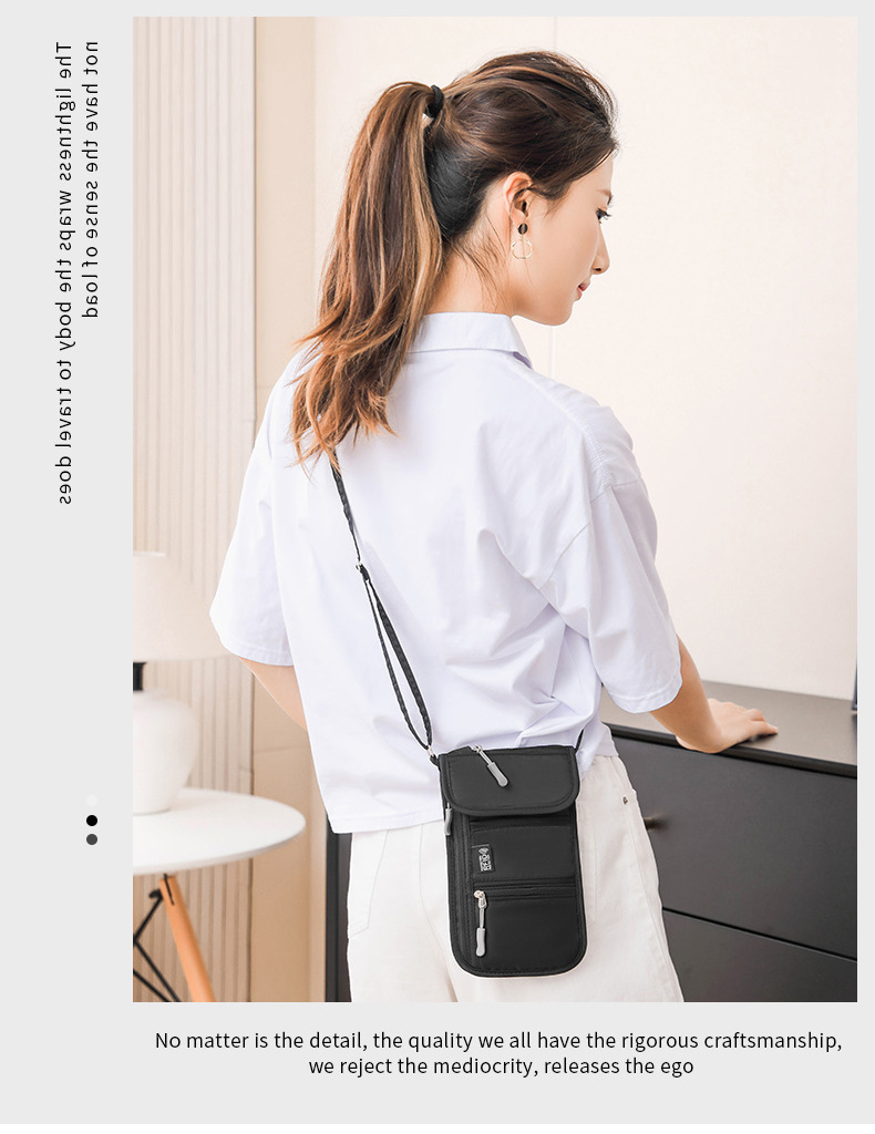 RFID-Blocking Document Bag with Passport Holder and Card Organizer