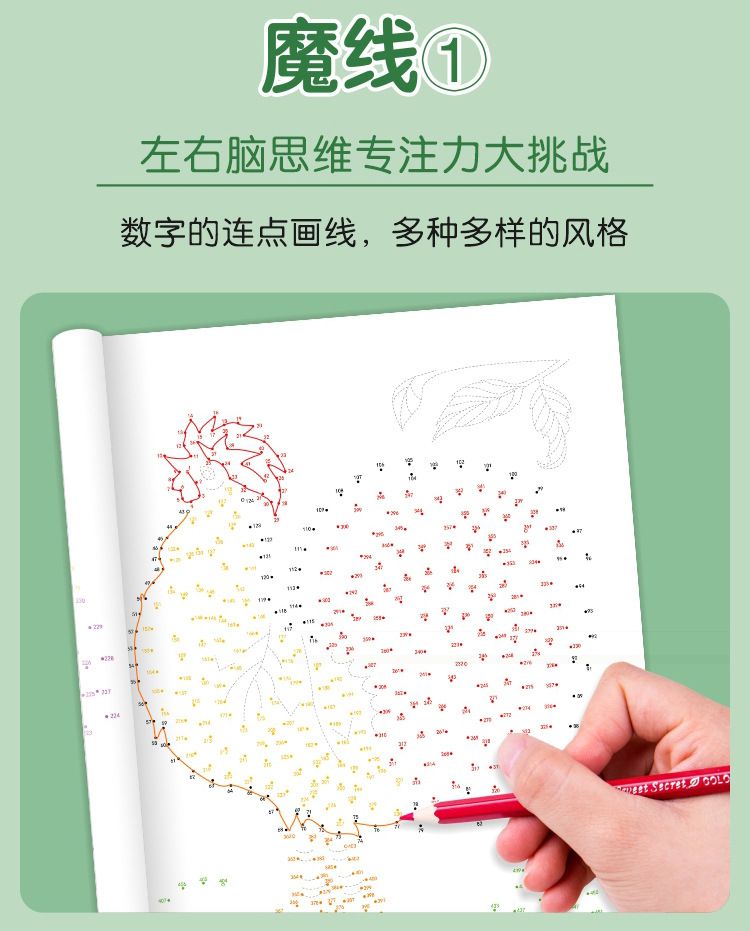 Number connection maze book ages 6-12 focus training