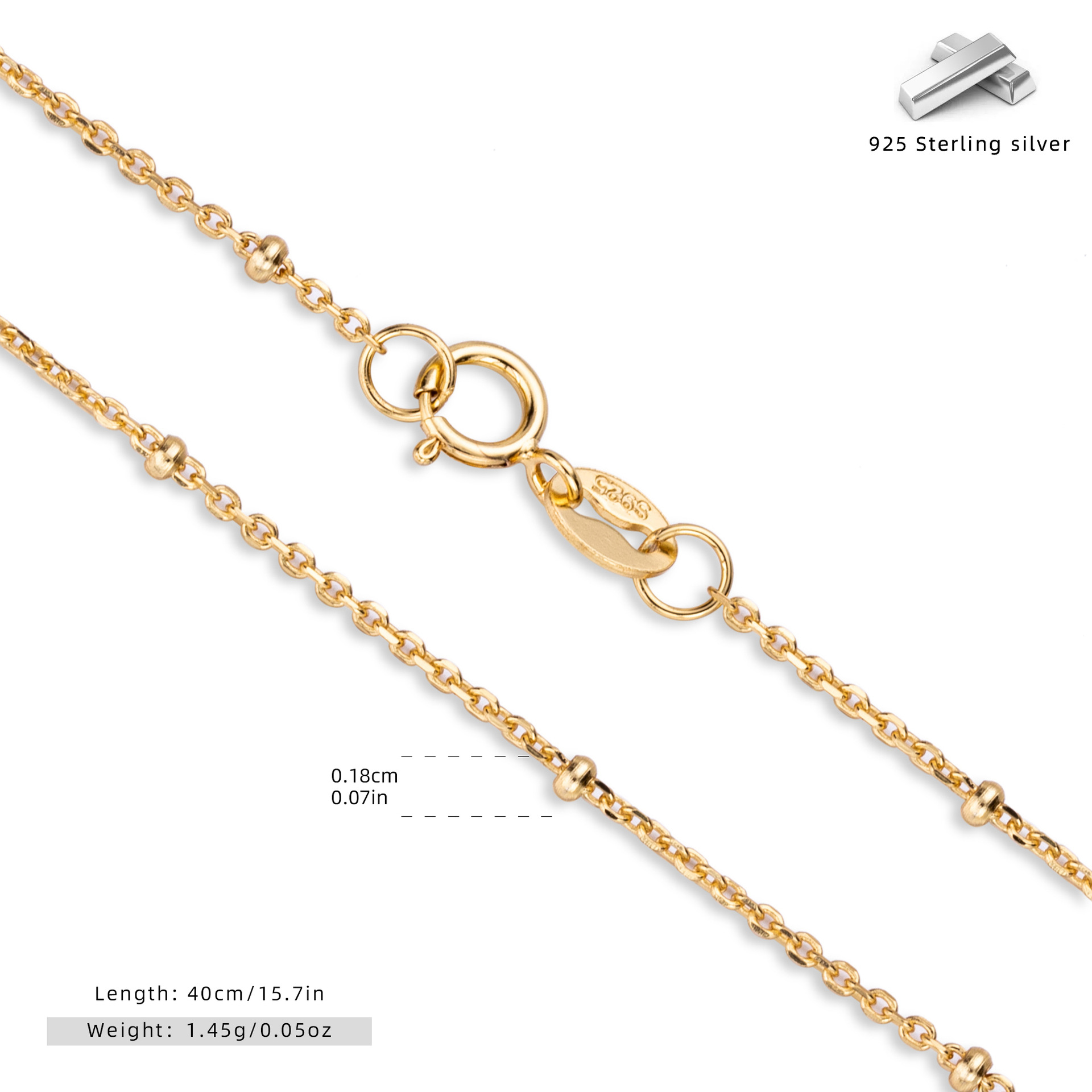 S925 sterling silver necklace, clavicle chain, DIY base